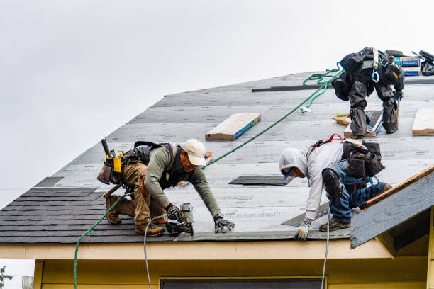 Professional Gutter Installation technician working in Highlands, NJ